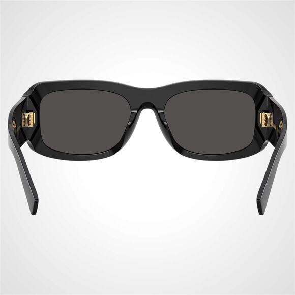 New Dolce & Gabbana Sunglasses Black Rectangle Square Gold Gray Lens New - Picture 5 of 6